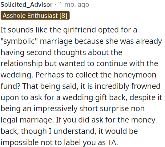 Even if it was a brief, unofficial marriage, asking for gifts back, while understandable, would still cast OP in a negative light.
