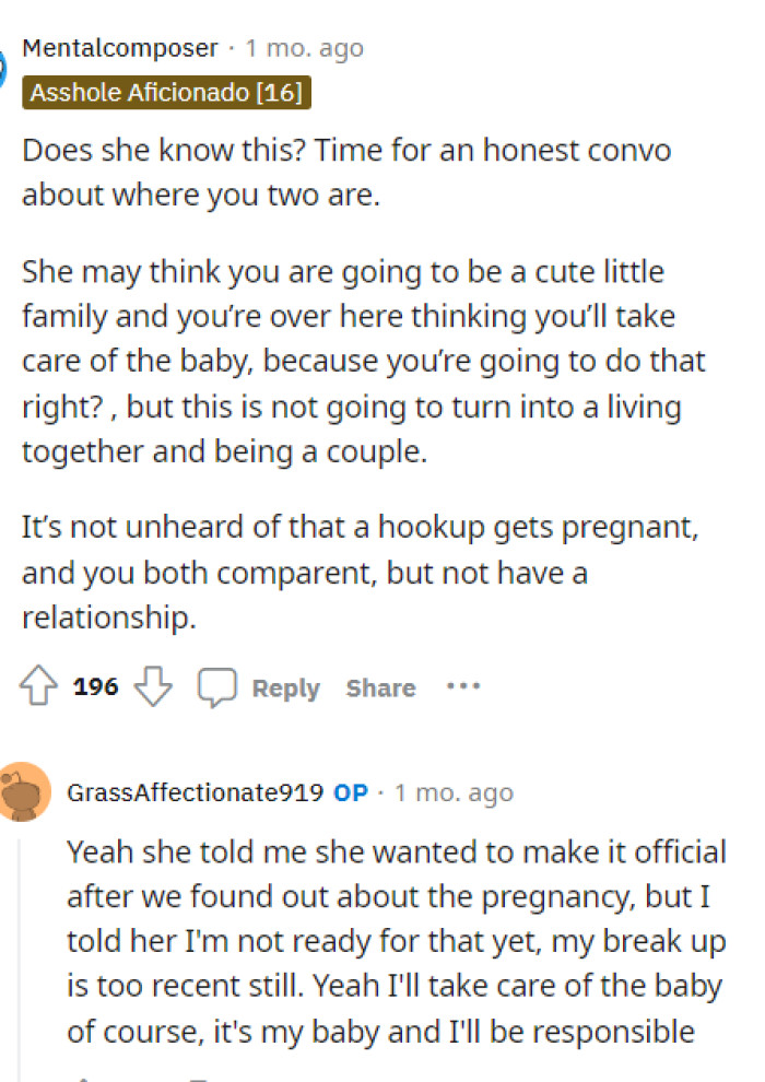 This is something that he needs to consider too because he should talk to her about their situation, boundaries, and what their future holds.