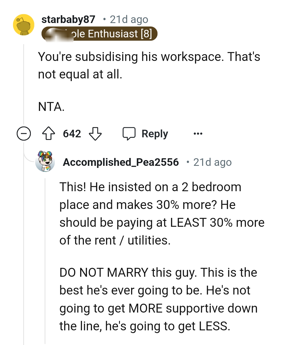 The OP is subsidizing his workplace