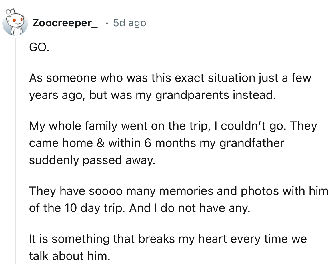 “As someone who was in this exact situation just a few years ago, but with my grandparents instead.”