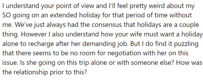 It is strange that there seems to be no room for negotiation with her