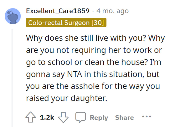 OP is not the asshole in this situation. However, she was an asshole for raising her daughter like this.