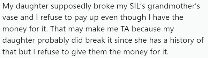 OP has offered the following explanation for why they think they might be the a-hole: