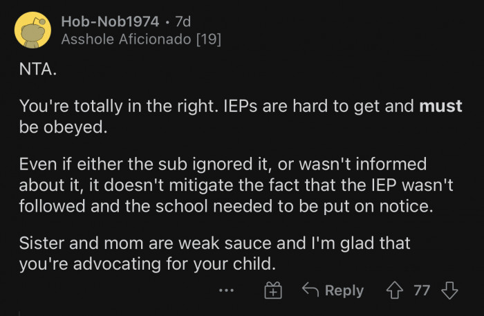 Props to OP for advocating for her child.