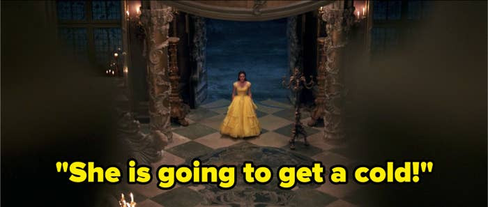 1. In Beauty and the Beast, when Belle leaves the castle without a jacket on to save Maurice: