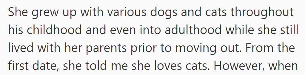 OP's girlfriend grew up with pets and continued to love cats, sharing this on their first date.