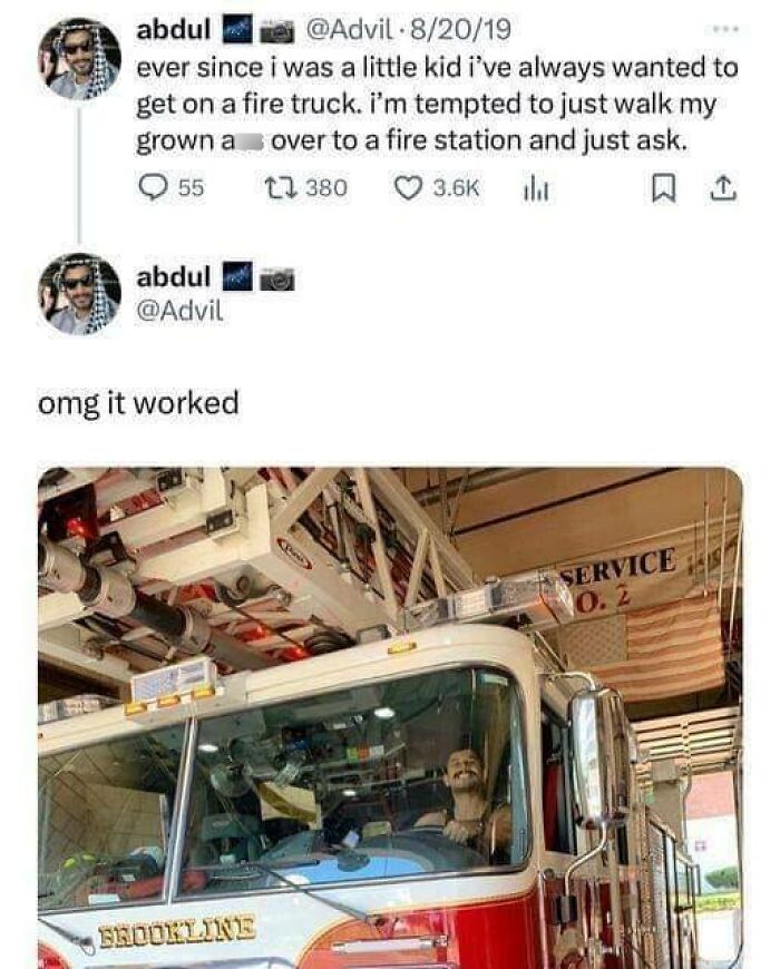 43. Getting on a fire truck