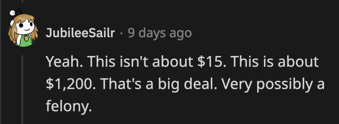 The principal is in big trouble. It's why she's doing her best to make OP believe that this is a non-issue.