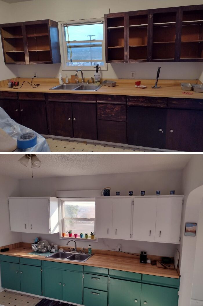 "Paint/Hardware Kitchen Refresh"