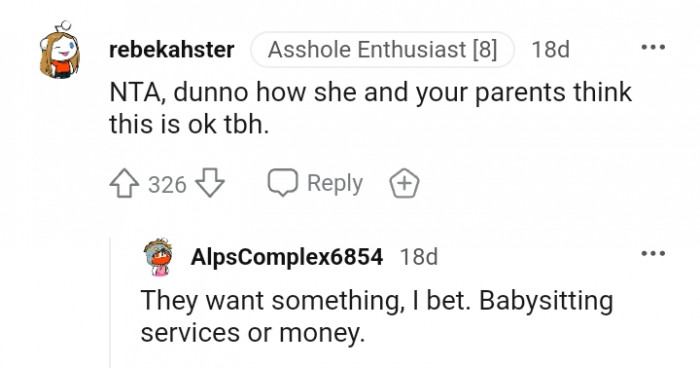 She and your parents think this is okay