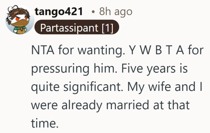 Five years together starts to sound less like dating and more like building a life side by side.
