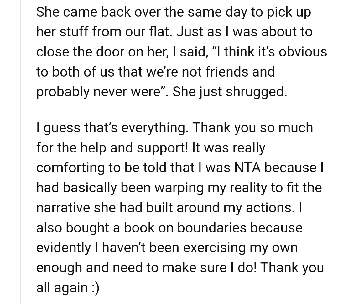 It was really comforting for the OP to be told that she was NTA