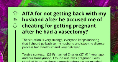 Pregnant Wife Leaves Husband When He Accused Her Of Cheating, Believes He Couldn't Have Kids After Vasectomy