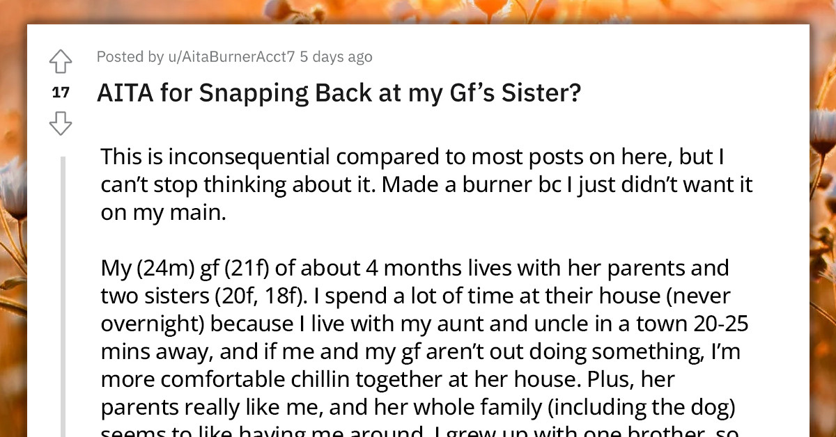 Redditor Snaps Back At His GF's Sister After Complaining About The Noise He Makes While Sucking His Finger