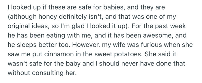 OP’s wife is upset that he didn’t consult with her first