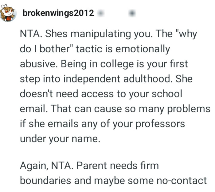 Parents needs firm boundaries