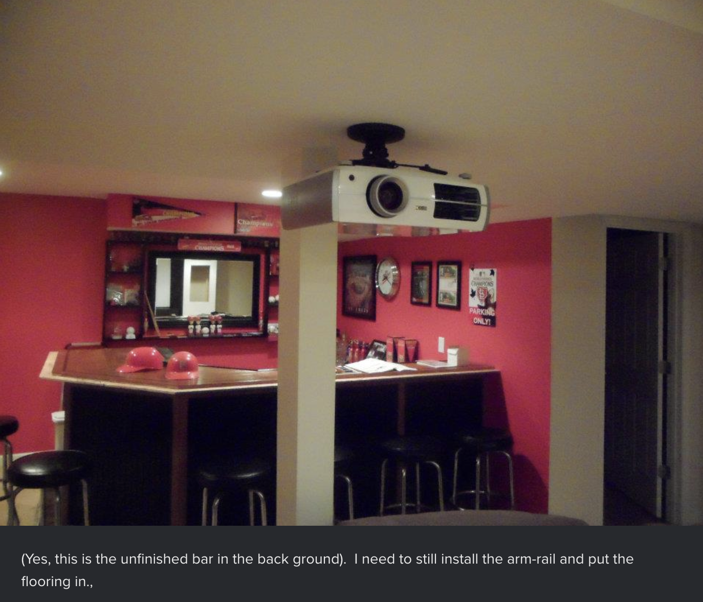 The bar behind needs a little more work, but it's getting there!