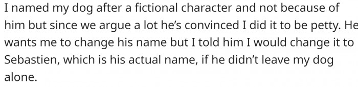 OP named the dog after a fictional character.