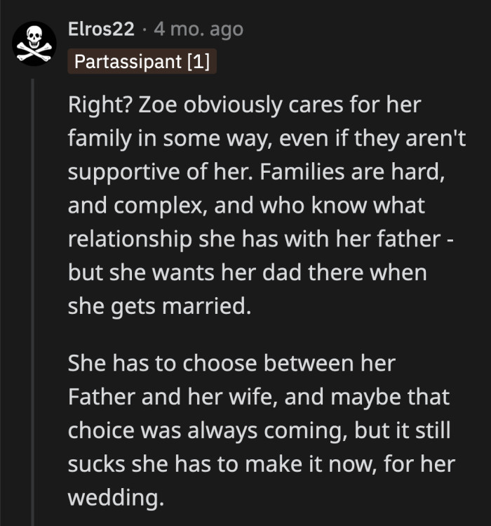 Their decisions individually and as a couple will determine if there will even be a wedding.