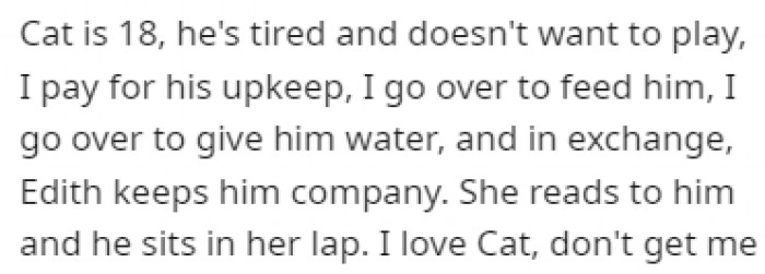 OP's cat is 18 years old, and he's always tired and doesn't feel like playing anymore