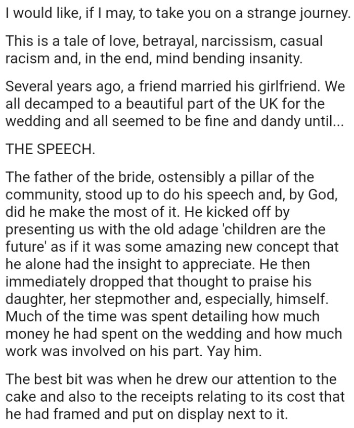 This is a tale of love, betrayal, narcissism, and casual racism