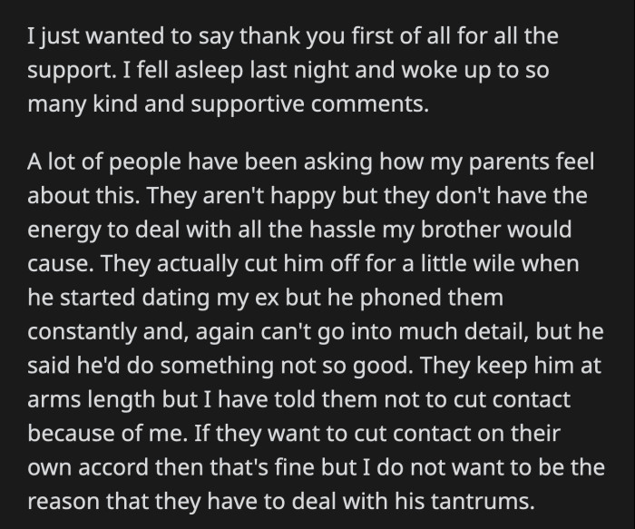 OP posted an update after receiving supportive comments from thousands of Redditors