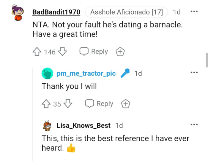 This Redditor is wishing the original poster a great time