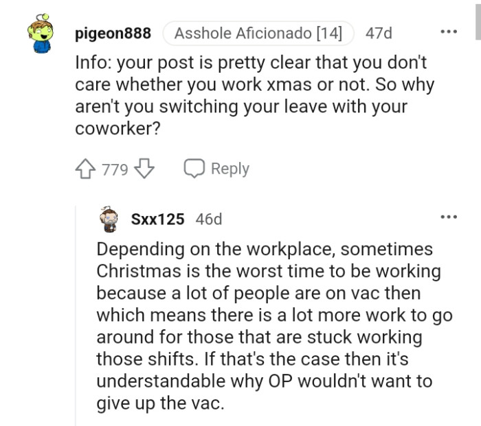 This Redditor wants to know why the OP is refusing to switch