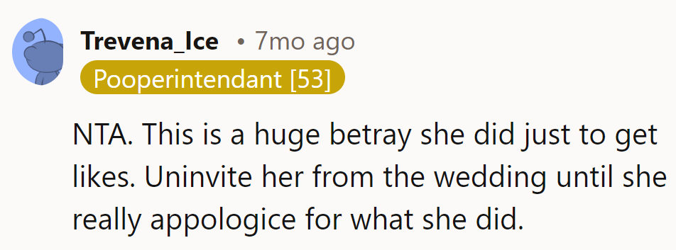 Seems like Mom's RSVP is pending until she 'likes' apologizing for the dress debacle!