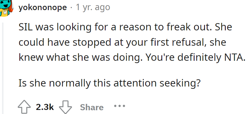 SIL was looking for an excuse to freak out.