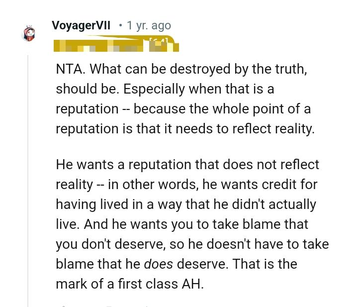 He wants a reputation that doesn't reflect reality