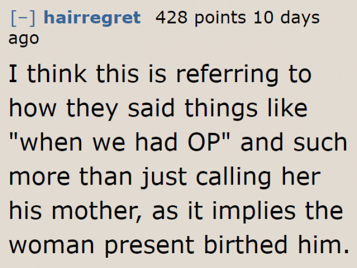 This is why the parents thought that the original poster is lying.