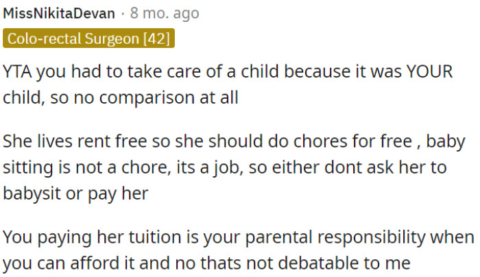 Paying for your child's tuition is a non-negotiable parental responsibility when you can afford it.