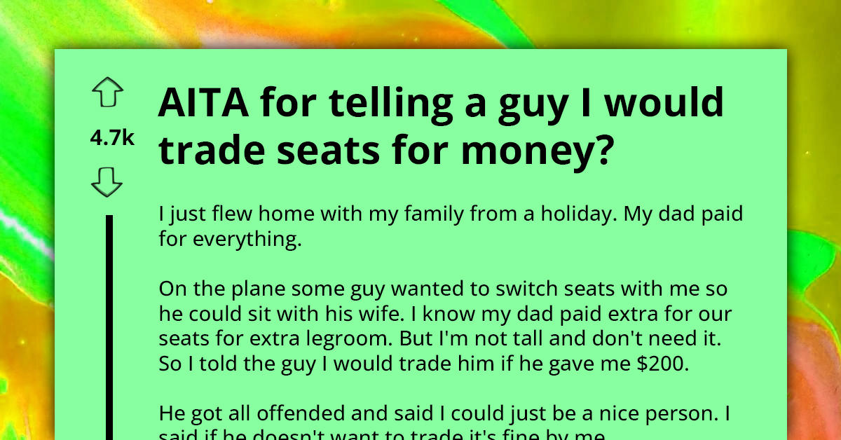 Man Refuses to Change Plane Seat for Free Because His Father Paid for It; Mother Deems His Action Rude