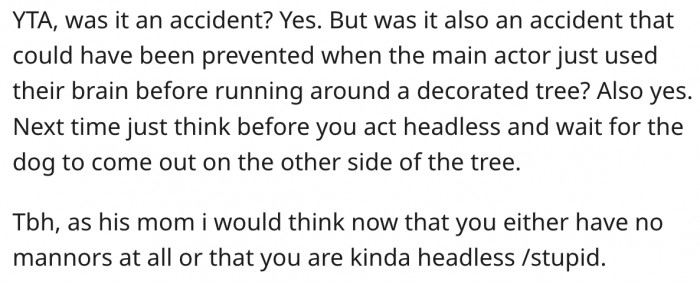 18. She could have prevented the accident by using her head.