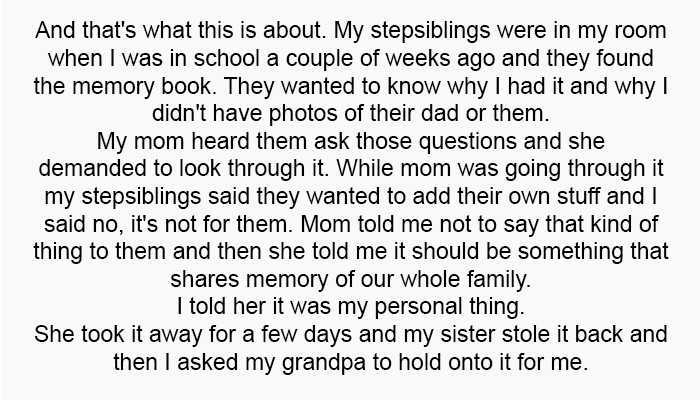 I told her it was my personal thing