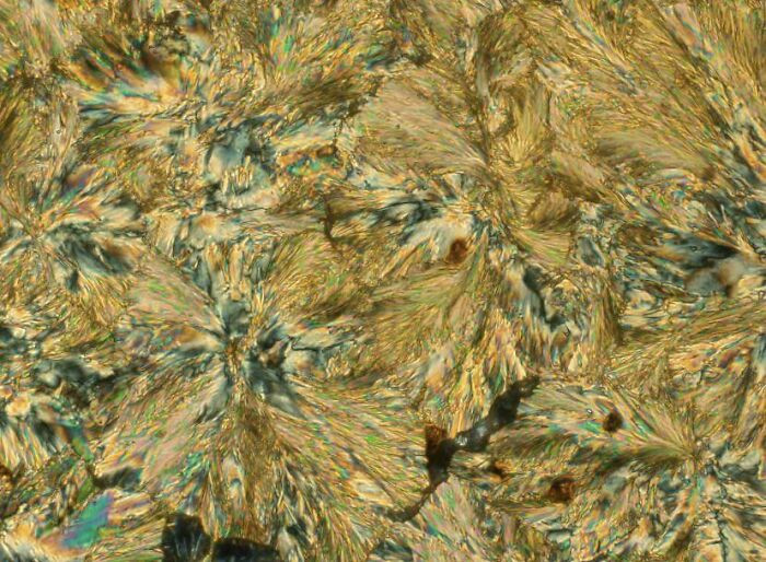 "A Picture I Took Of A Liquid Crystal Under The Microscope. The Same Type Of Molecules That Are On The Displays Of Computers"