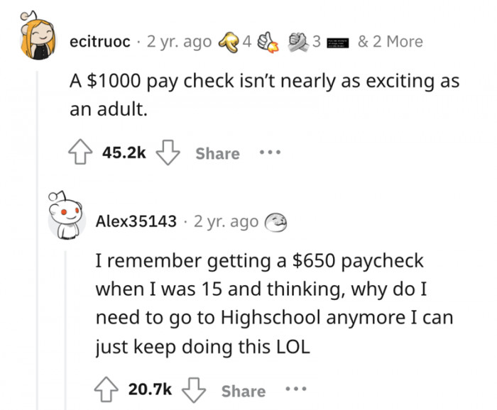 #22 Our young selves wouldn't want to grow up with all these reality checks.