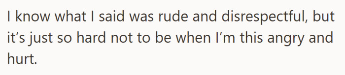 It wasn’t about winning the argument, just trying to be heard through all the pain.