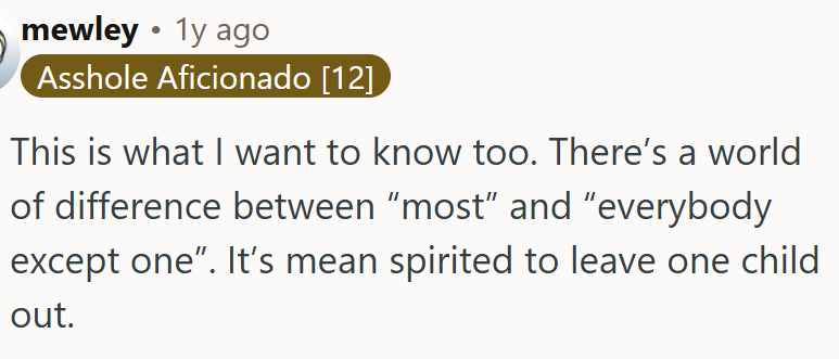 There’s a difference between “most” and “everybody except one.”