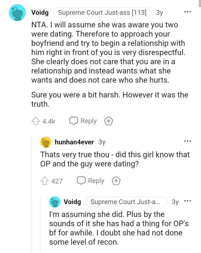 She doesn't care that you're in a relationship