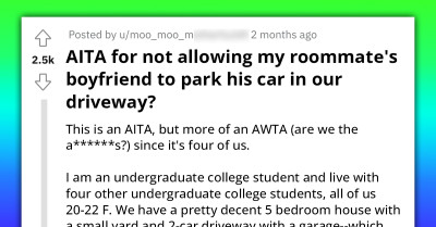 Housemate Threatens to Call Police on Woman for Inviting Her Boyfriend to Commandeer Their Shared Parking Space