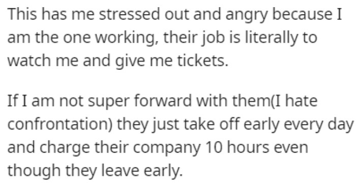 The pressure from the monitors is stressing OP out