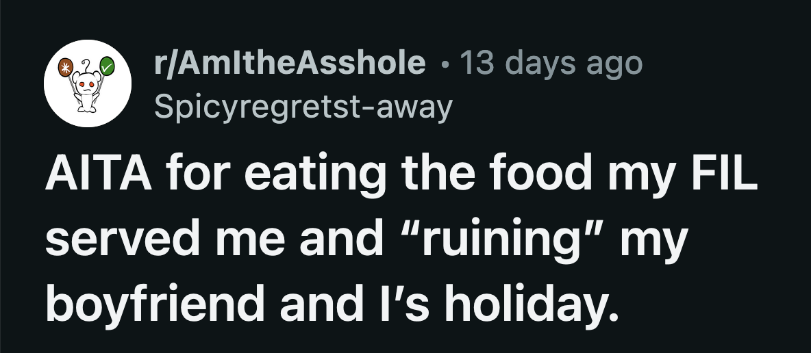 OP had a bite. The food was incredibly spicy, and it also tasted awful.