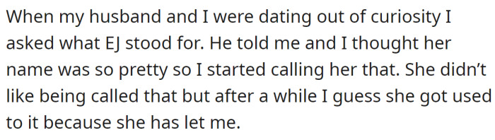 When the OP found out her actual name, she started calling her by that, even though the stepdaughter didn't like it