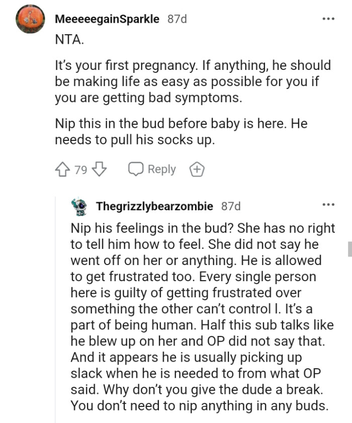 OP's husband should be making life as easy as possible for the OP