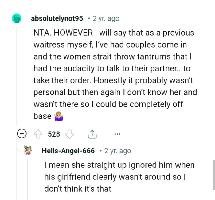 From a Redditor who was previously a waitress