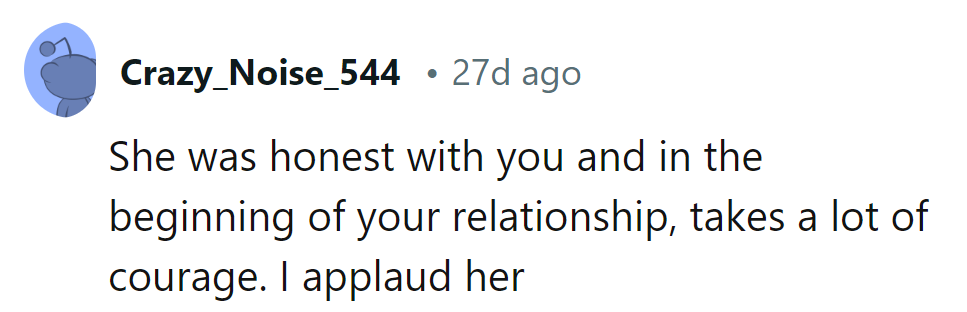 Honesty is the best policy, especially in the risky business of relationships. Cheers to her courage!
