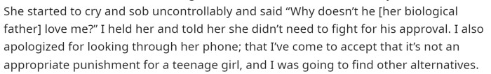 He said that she broke down and started talking a bit about how she feels, and he apologized as well.