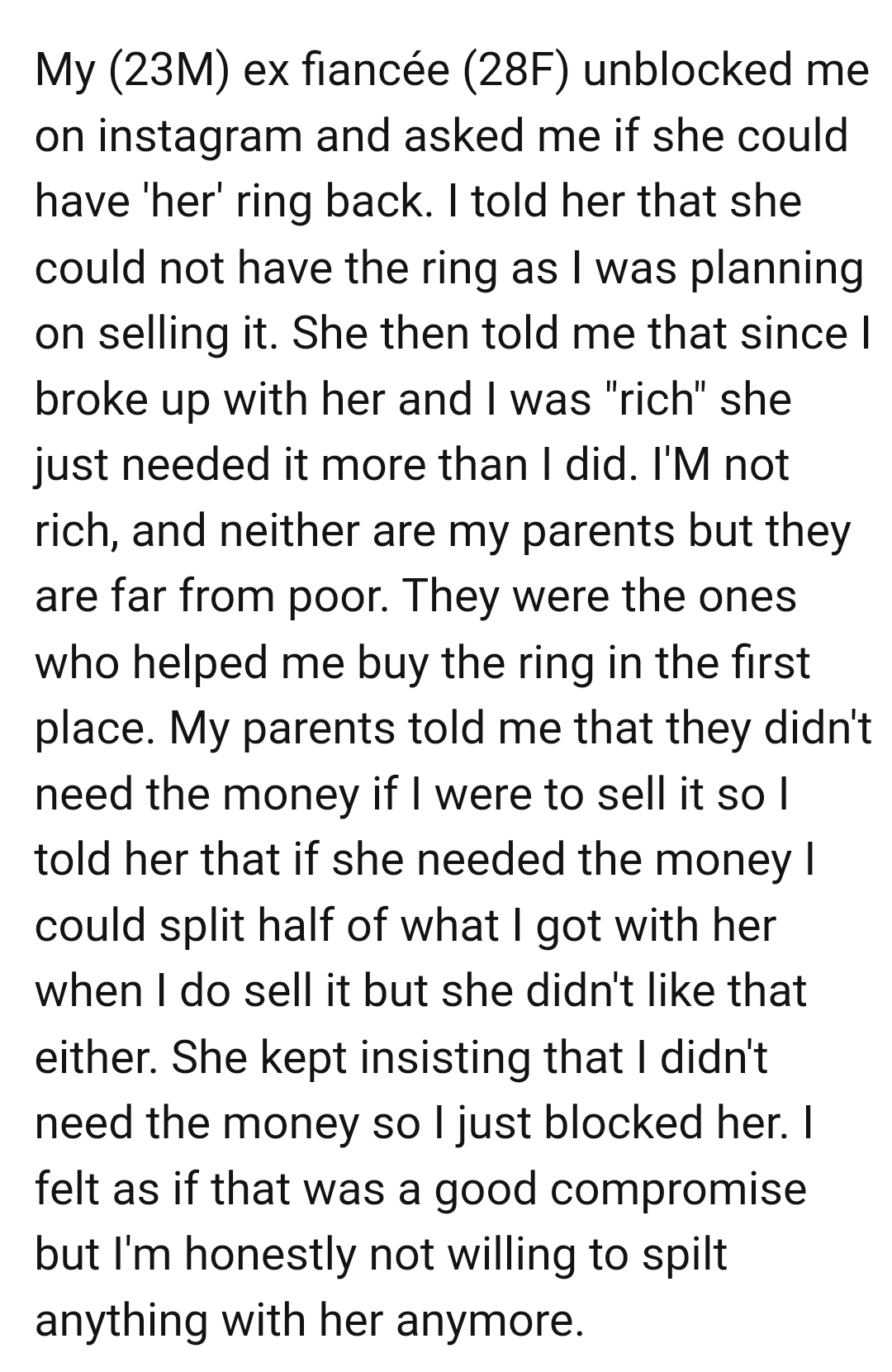 The OP's not rich, and neither are his parents, but they are far from poor